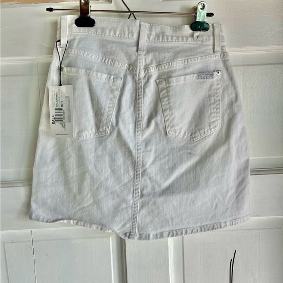 Nwt 7 for all mankind white jeans mini skirt - Picture 2 of 7